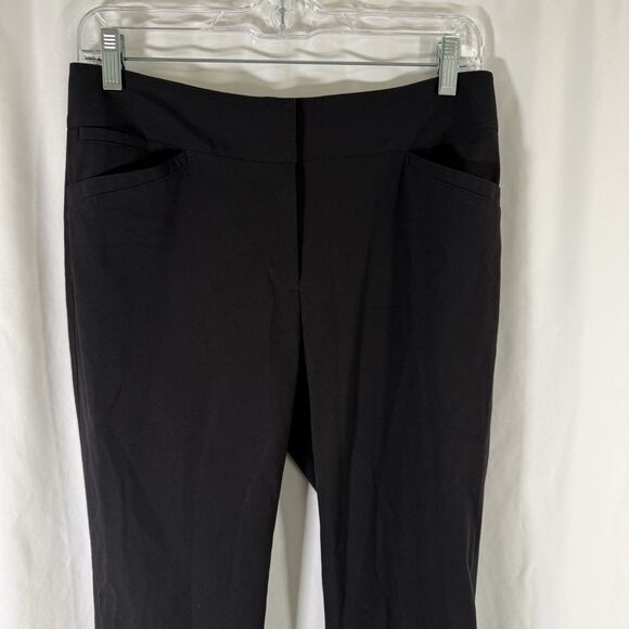 Tahari Arthur S Levine Pants Women's 4 Petite Black Lightweight Mid Rise Flat Fr - Picture 2 of 11
